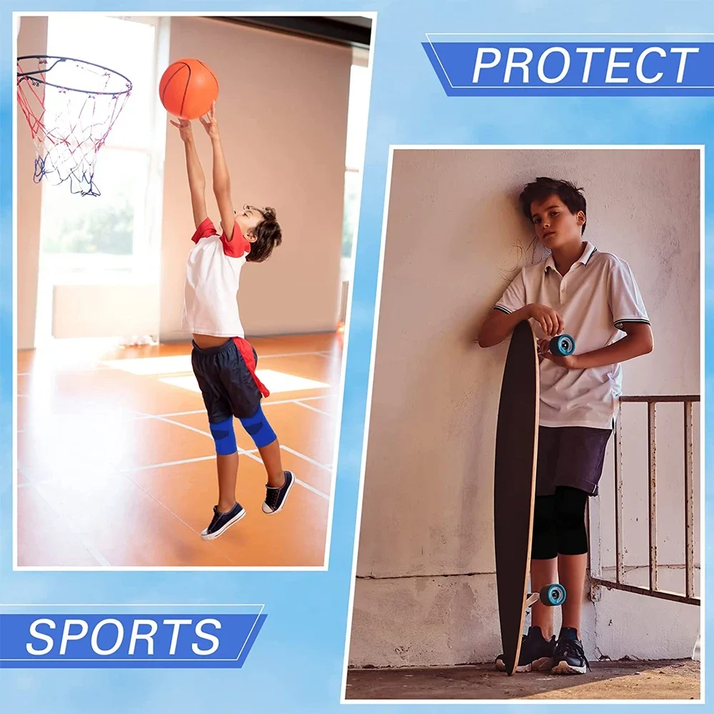 Kids Knee Compression Sleeve, Kids Knee Brace Children Knee Support, Child KneePads for Basketball,Volleyball,Sports,Gymnastics