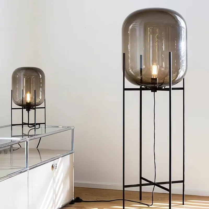 Villa Bubble Oda Pulpo Glass Ball Floor light Smoke Gray Glass Standing Lamp for Bedroom study Living Room Reading Floor Lamp