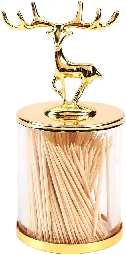 

Elegant Crystal Glass Toothpick Holder with Lid for Kitchen, Dining Room, and Living Room