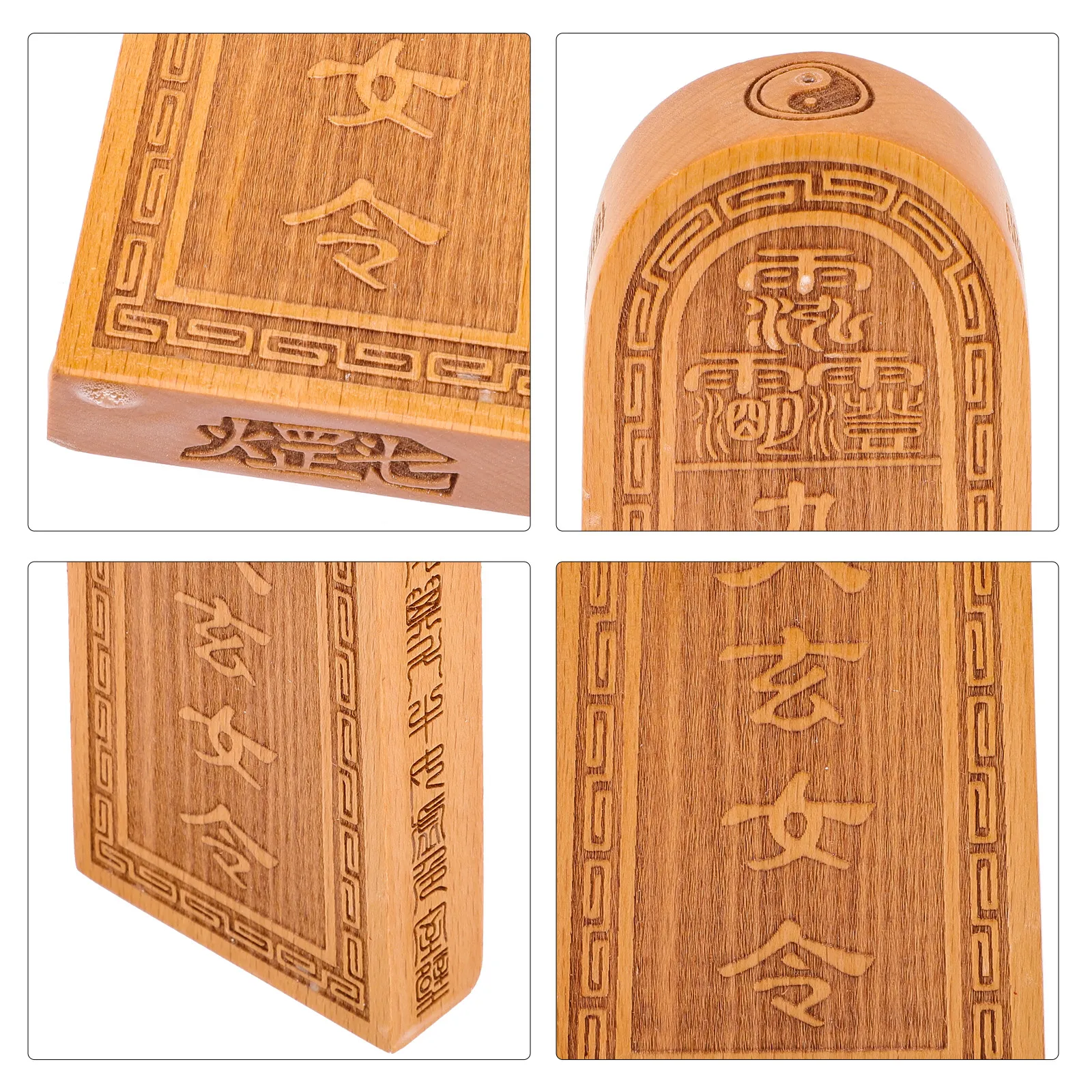 Estatua de Madera de Melocotón Tallada con Símbolo Xuan Nu, Adorno Taoísta para Decoración del Hogar, Amuleto de Protección y Exorcismo para Mesa de Altar