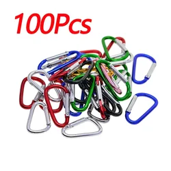 50/100pcs Buckles Aluminum Carabiner Spring Belt Clip Key Chain 4.6x2.5cm For Outdoor Activity Camping Fishing Hiking Travel