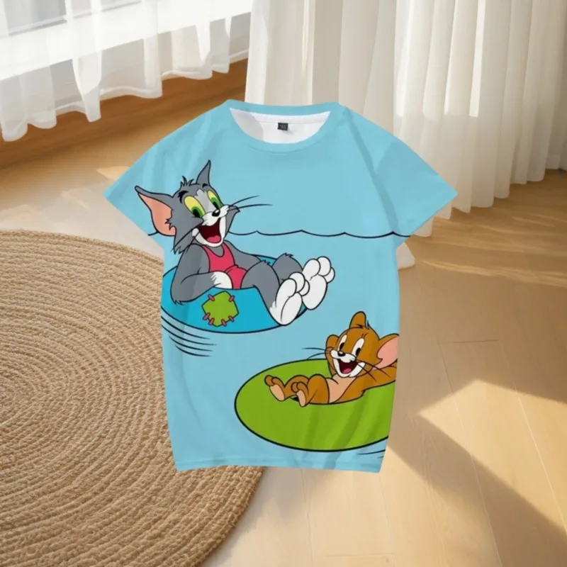 

MOTO-Tom and Jerry Cute Cartoon 3D Printed Sports Quick drying Breathable Adult T-shirt Casual