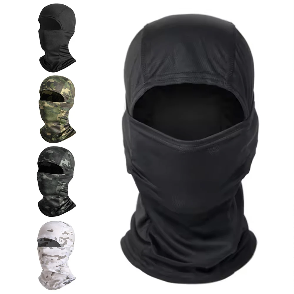 Camouflage Outdoor Riding Mask Sun Protection Single Hole Quick Dry Mesh Mask Cycling Hunting Hat Camouflage Balaclava Scarf