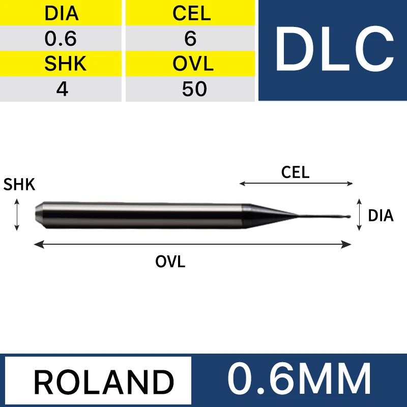 XANGTECH-fresas de fresado con revestimiento de diamante DLC, herramientas de laboratorio Dental para bloques dentales de circonio, Roland, CADCAM