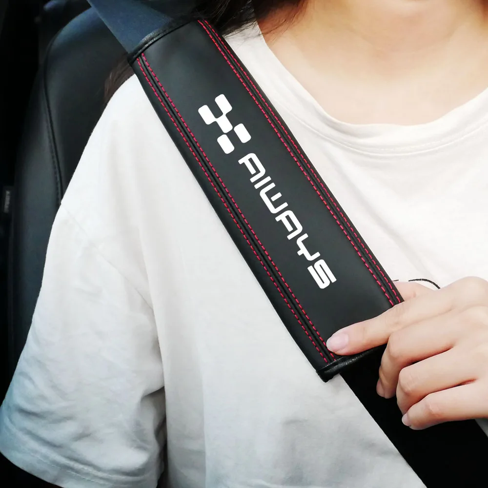 1Pcs Car Seat Belt Leather Safety Belt Shoulder Cover Car Styling Protect Shoulders Pads Case For AIWAYS U5 U6 U7  PRO