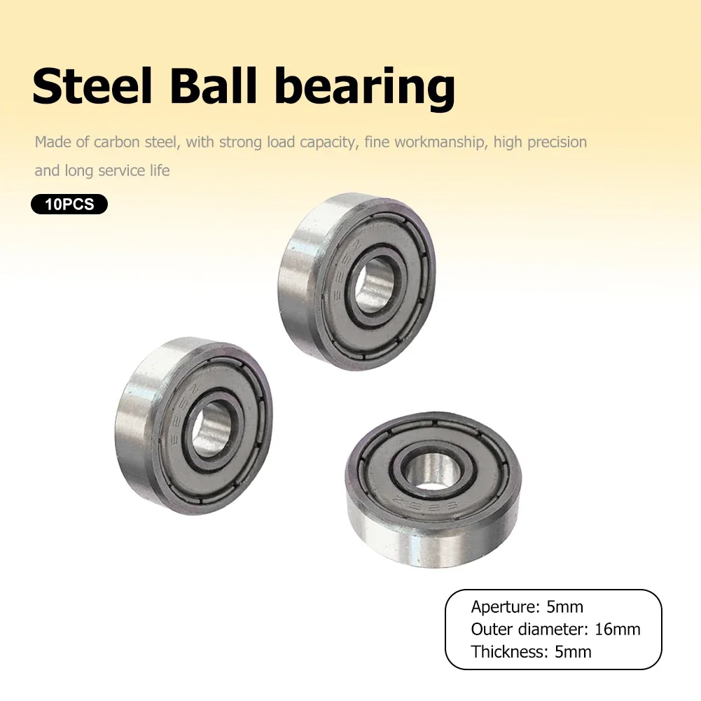 10-100pcs Miniature Ball Bearing 5x16x5mm 625ZZ Shielded Bearing Deep Groove Mini Ball Bearing Carbon Steel for Scooter
