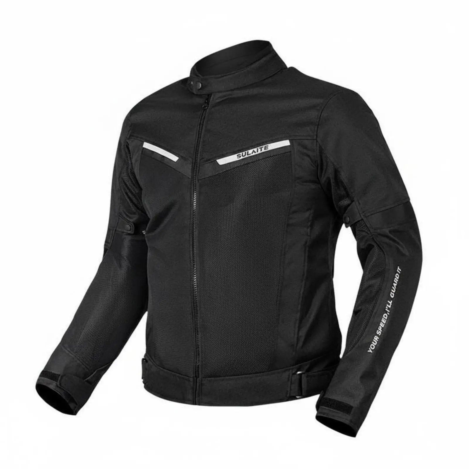 Breathable motorcycle jacket made of mesh fabric for summer, ventilated and