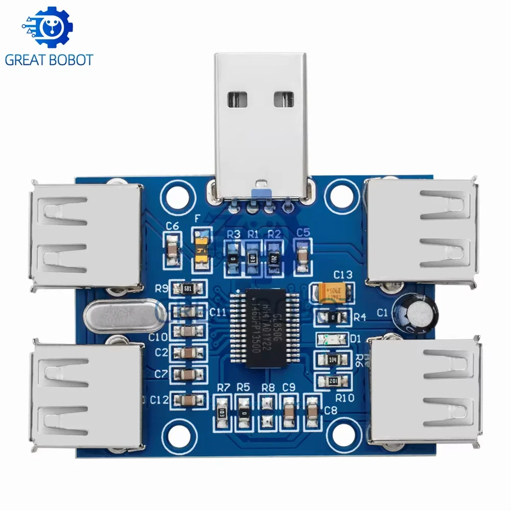 1Pcs XL334P4/GL850G Type-C USB2.0 4-Port USB HUB Splitter Expansion Module, 40MB/s