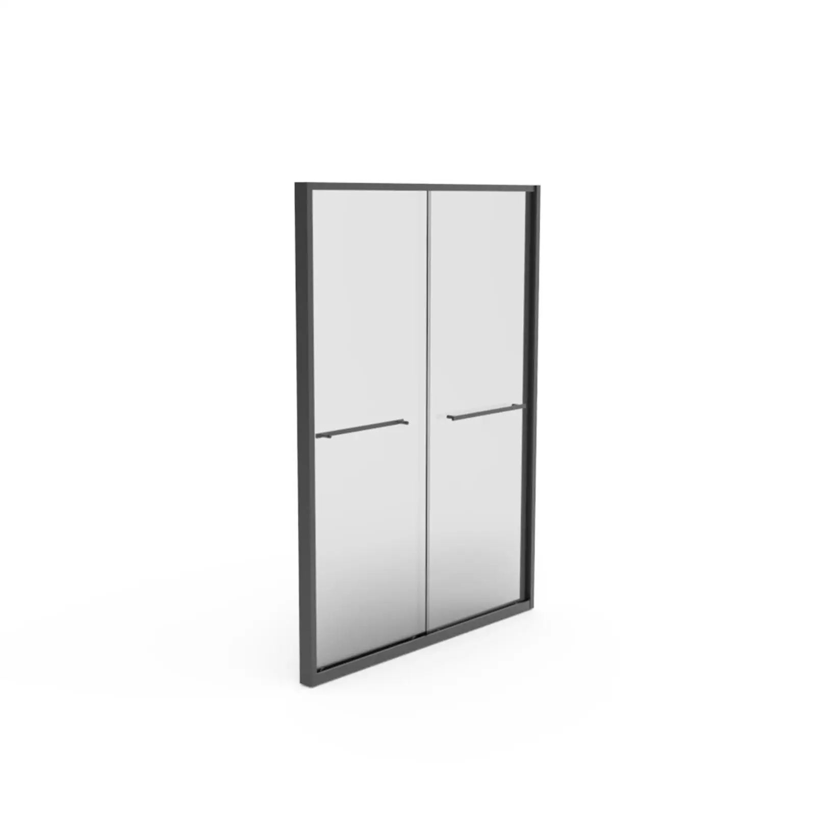 Semi-Frameless Sliding Shower Door, 56-60x70 in., Waterproof Glass with Black