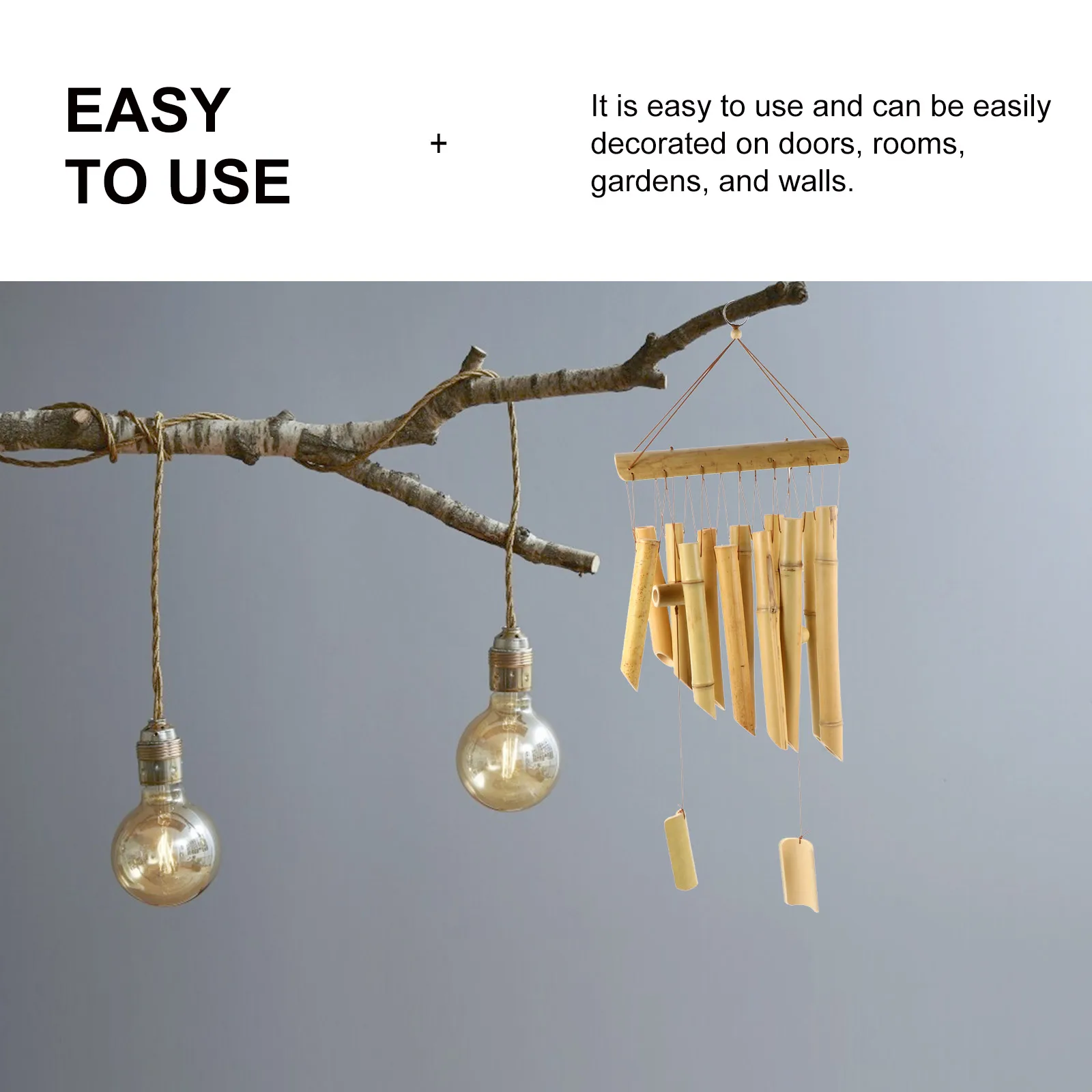 

Bamboo Wind Chimes Home Decoration Windchimes Outdoors Decorations Soothing Beautiful Hanging Bell