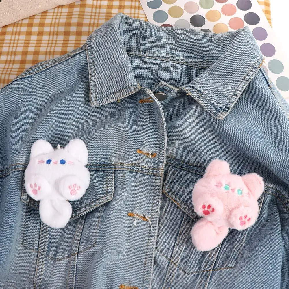 Creative Plush Brooch Coffee Cat Plush Keychain Soft Stuffed Cute Cat Plush Doll Ins Fluffy Animal Plush Key Chain Children