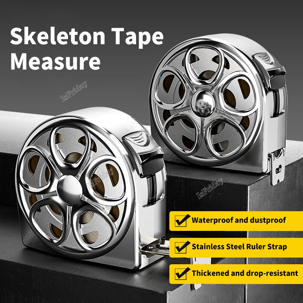 3/5M Metric Tape Measure Stainless Steel Anti-corrosion Retractable Metric Ruler Hollow Design Woodworking Measuring Tool