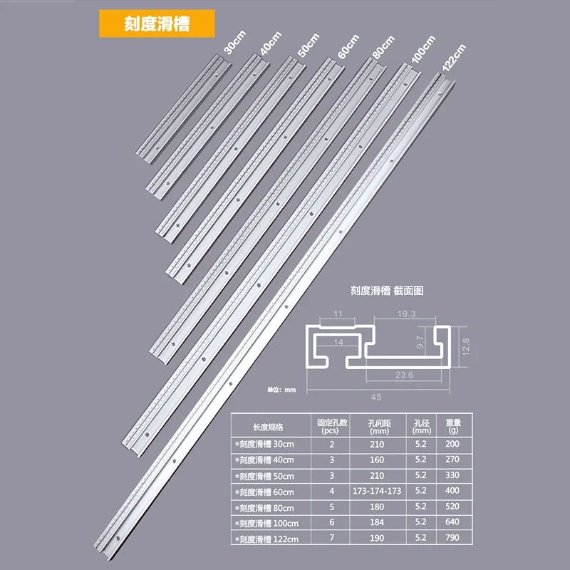 Sliding Chute with Scale Universal Push Handle Mountain Special 30/40/50/60cm Limit Modification Slider-Foot Woodworking Tool