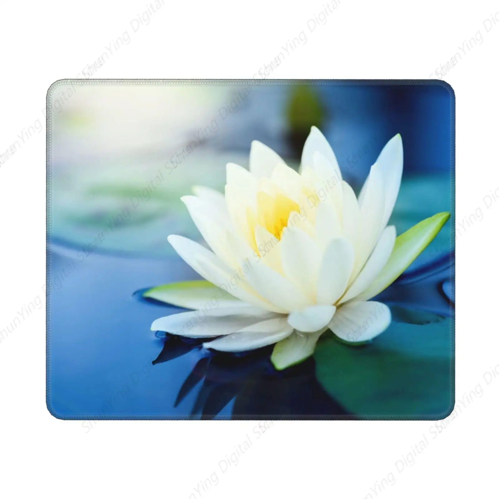 

Water Lily Print Pattern Mouse Pad Game Mouse Pad Anti Slip Stitching Edge 8.6 X 7 Inch Suitable For Home Office