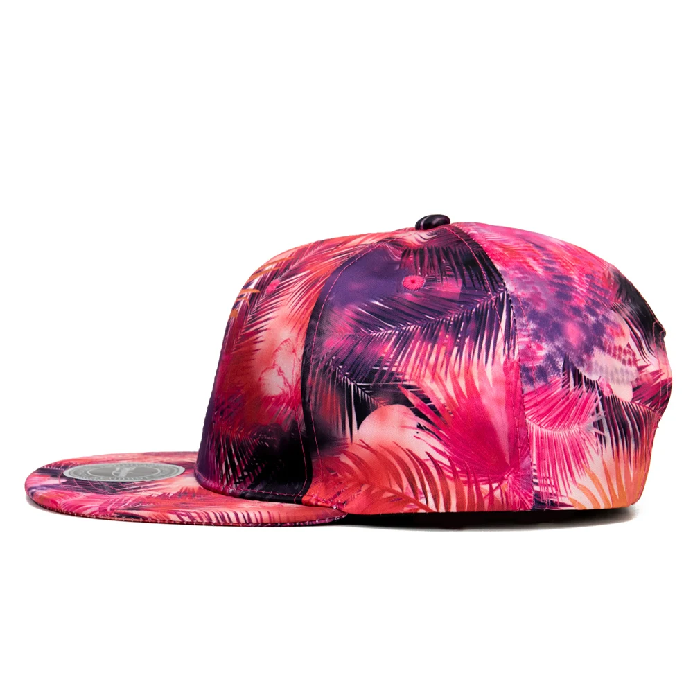 Personality Leaves Graffiti Printing Snapback Cap Cool Flat Bill Baseball Hats Outdoor Streetwear Hip Hop Caps for Men Women