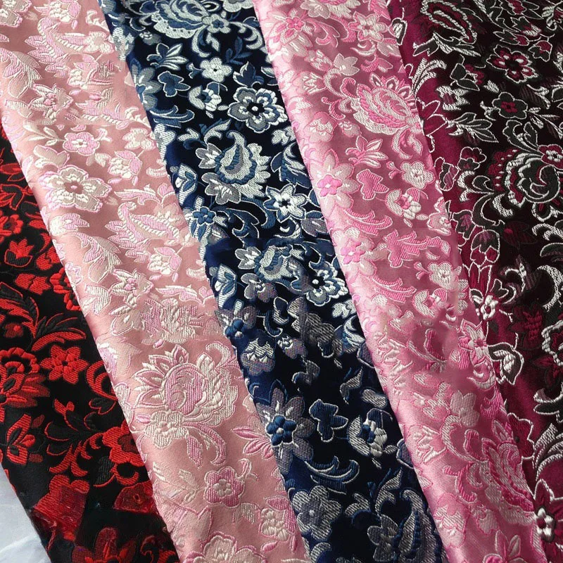 High-grade Flower Pattern Jacquard Fabric Brocade Smooth By Meter for Skirts Hanfu Sewing Plain Summer Printed Cloth Comfortable
