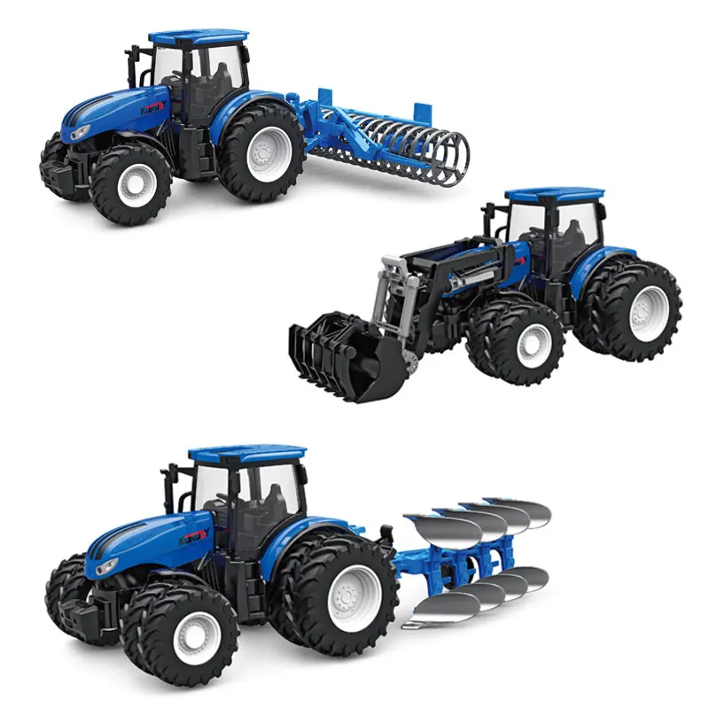 Coche de Control remoto para niños, tractor agrícola, remolque LED, Radio de 27MHZ, camiones de aleación, juguete electrónico, regalo para niños, 1:16