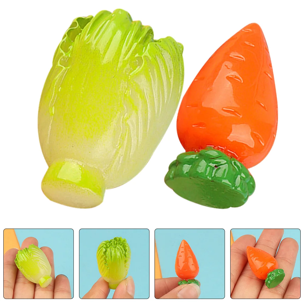 10 Pcs Simulated Vegetables Artificial Carrots Cabbages Realistic Resin Models Store Decor Vegetable Basket Props Home Photo