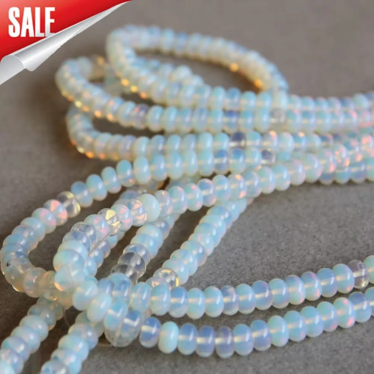 4x6/5x8mm Accessory Sri Lanka Moonstone Round Opal Beads Girl Jewelry Making Loose Semi Finished Stones Gifts 15inch Wholesale