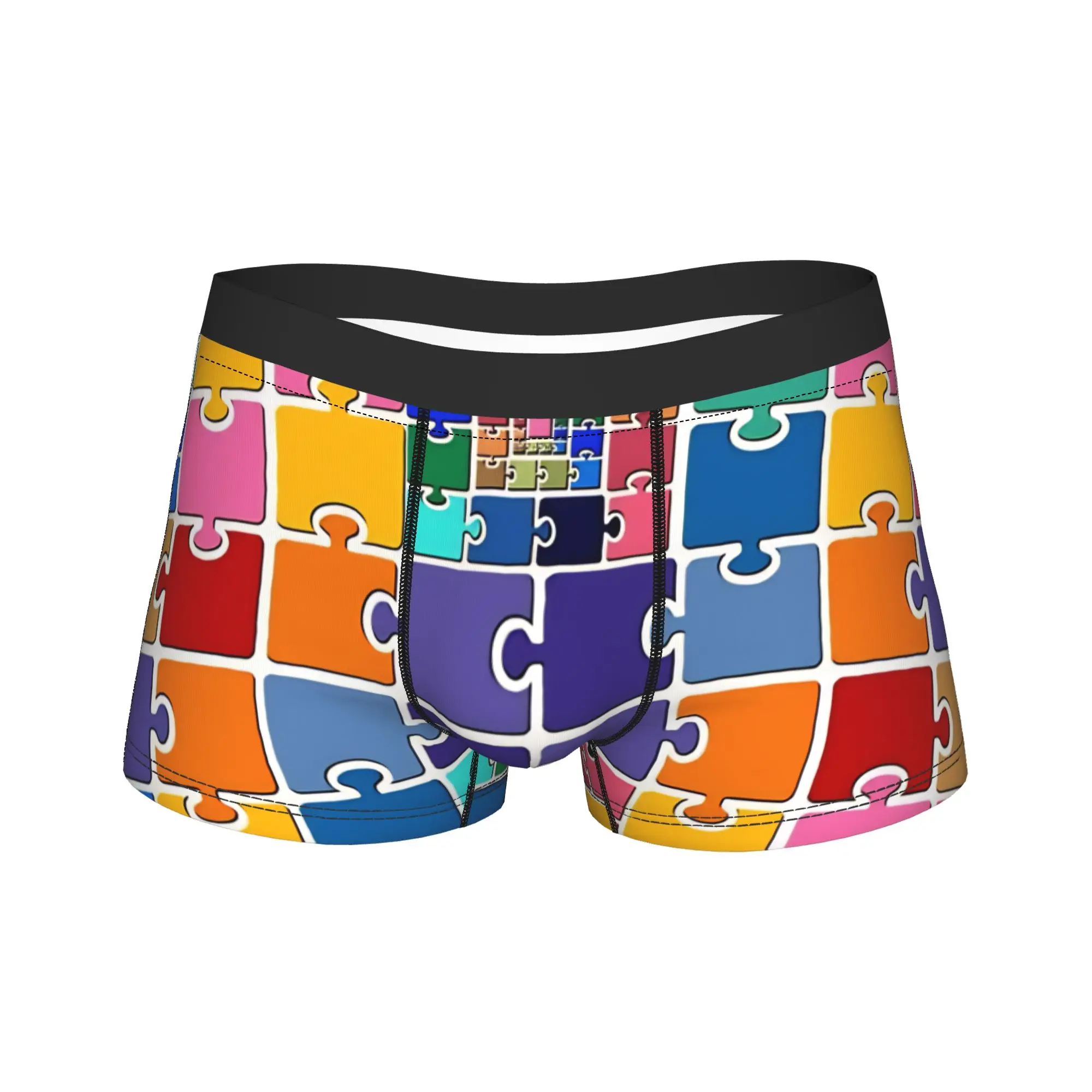 

Puzzle Underwear Male Underpants Printed Comfortable Trunk High Quality Boxer Brief Plus Size