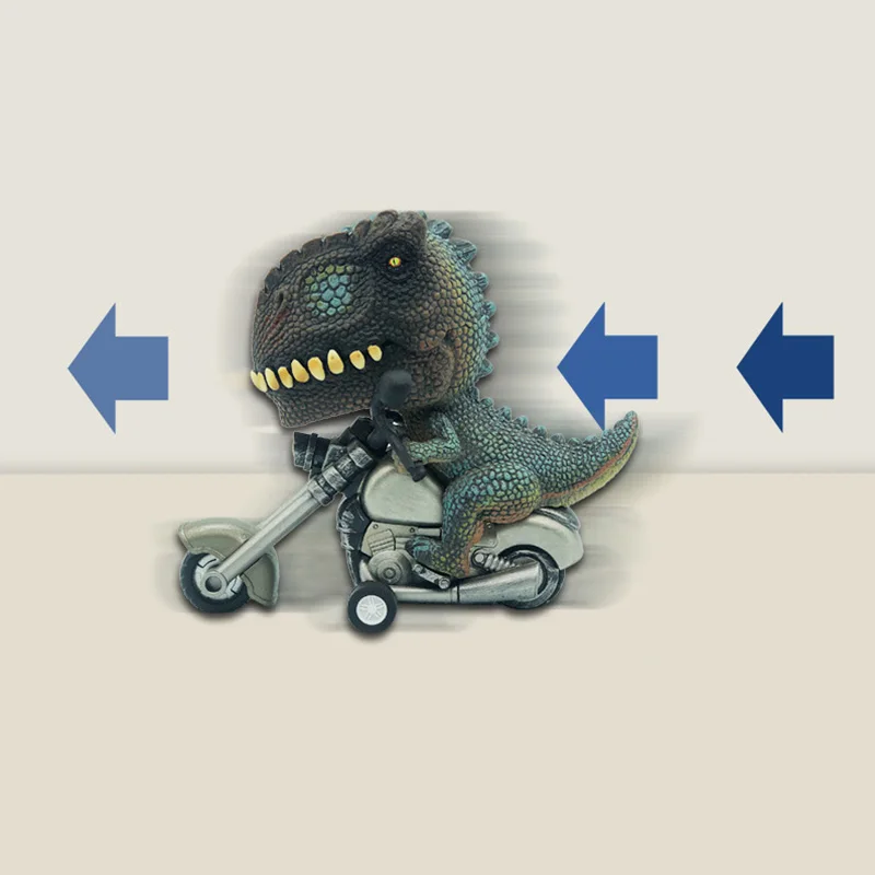 Dinosauro per bambini Pullback Motociclista Simulazione Locomotiva animale Inerzia Modello di auto Veicolo Giocattolo in miniatura per bambini