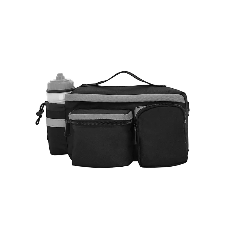 SAHOO Waterproof Rear Rack Trunk Bag 8L Large Capacity 5 Compartments Detachable Portable Shoulder Strap For Cycling Luggage