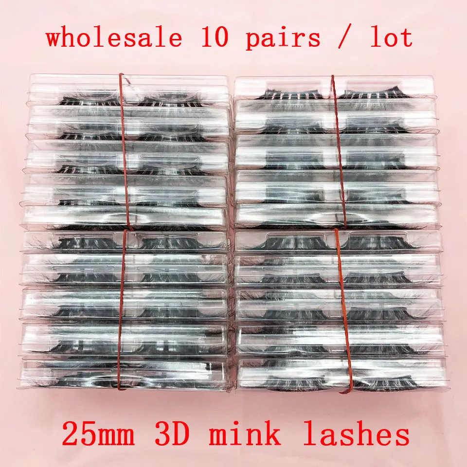 

Wholeslae 10 Pair /Lot False Eyelashes Free Shipping Fluffy 25mm Mink Lashes Long Dramatic Mink Eyelashes Beauty Makeup