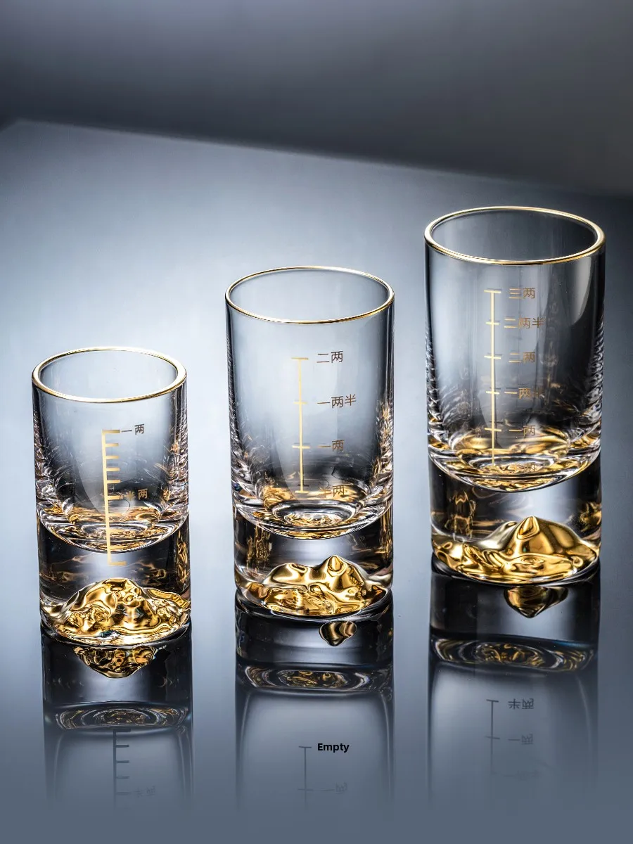 High-End Crystal Glass  Gold Foil White Wine  mall Liquor Home Use Wine White Wine Glasses Premium Feeling