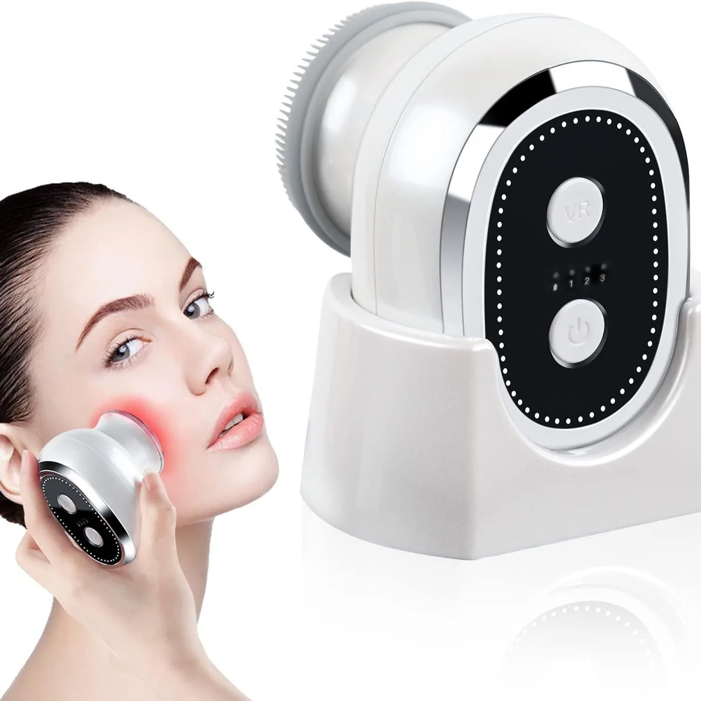 New Waterproof Facial Cleaning Brush Device Microcurrent for Makeup Removal Cleaning and Lifting Vibration Facial Massager