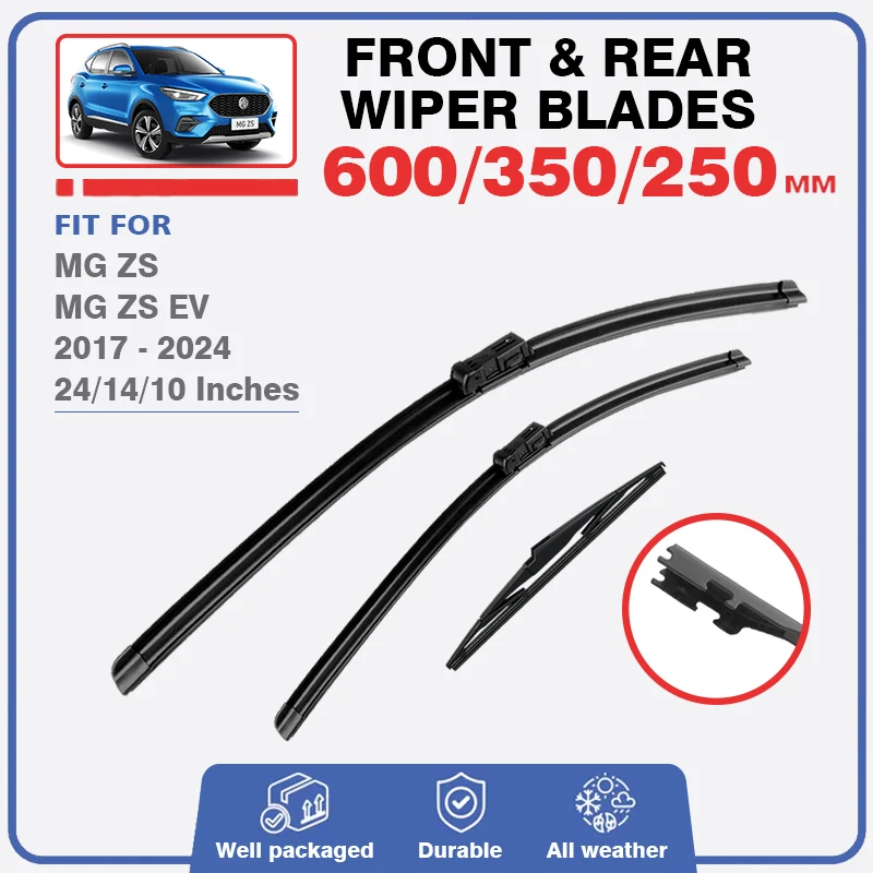 For MG ZS 2017 - 2024 Car Front Rear Wiper Blades MG ZS EV MGZS MGZSEV Luxury Windshield Windscreen Accessories 2020 2021 2022