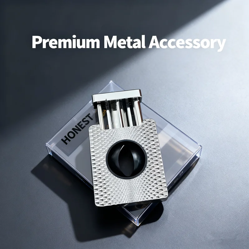 Nowy, wysokiej klasy obcinak do cygar - metalowa sprężyna V, przenośny, ostry, ekskluzywny prezent dla miłośników cygar, akcesoria do papierosów.