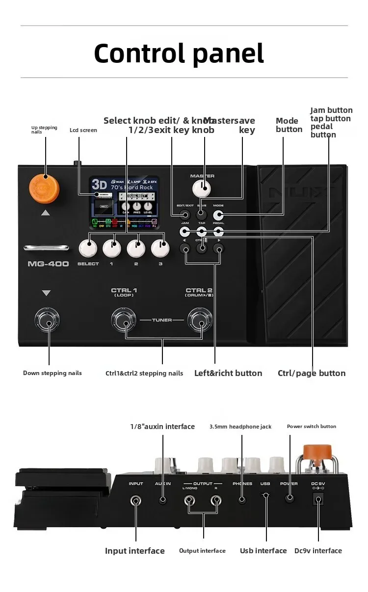 400 الغيتار الكهربائي باس المتكلم محاكاة طبل آلة كارت الصوت تسجيل حلقة تأثير شامل #4