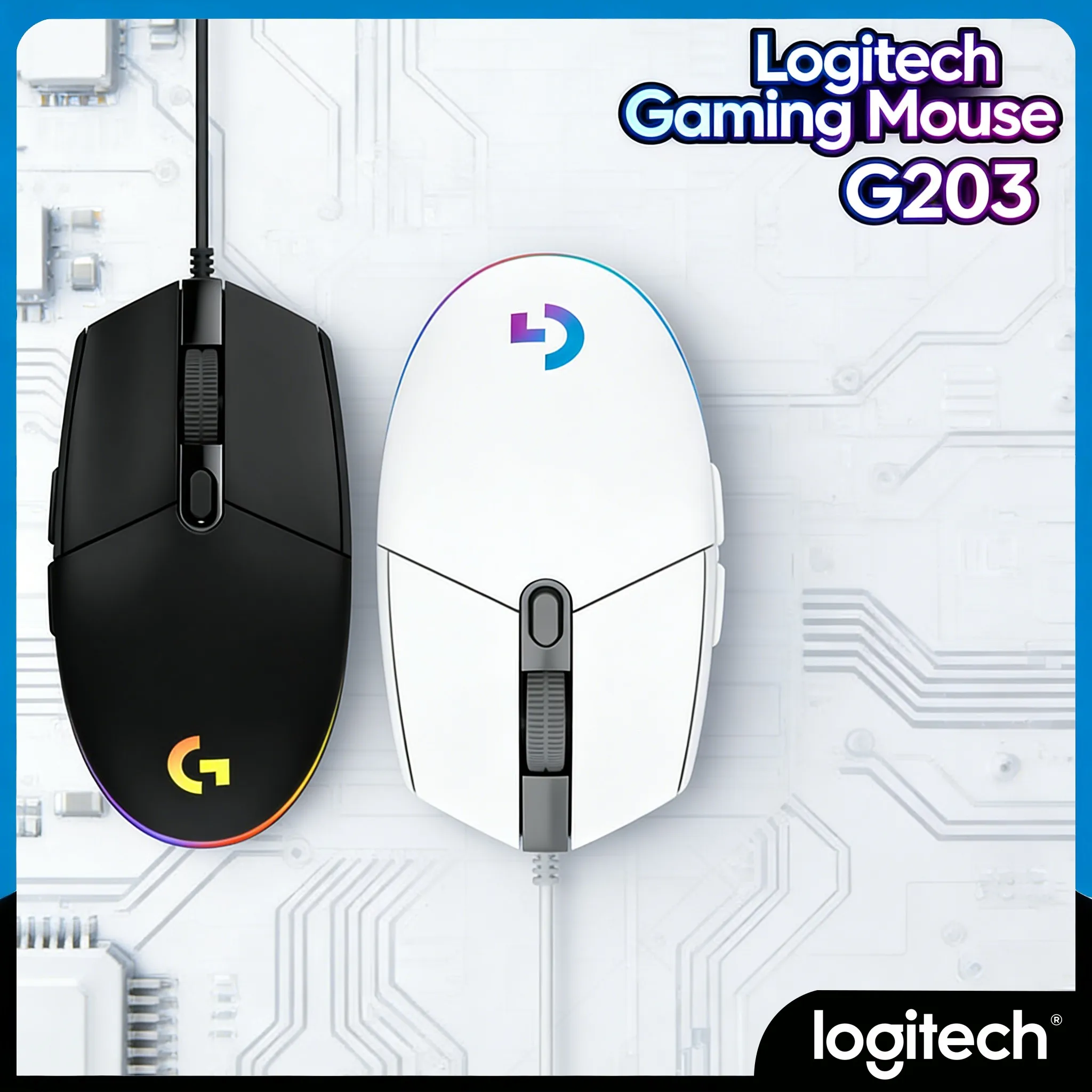 

Проводная мышь G203: отклик 1 мс, мгновенная обратная связь с экраном для геймеров