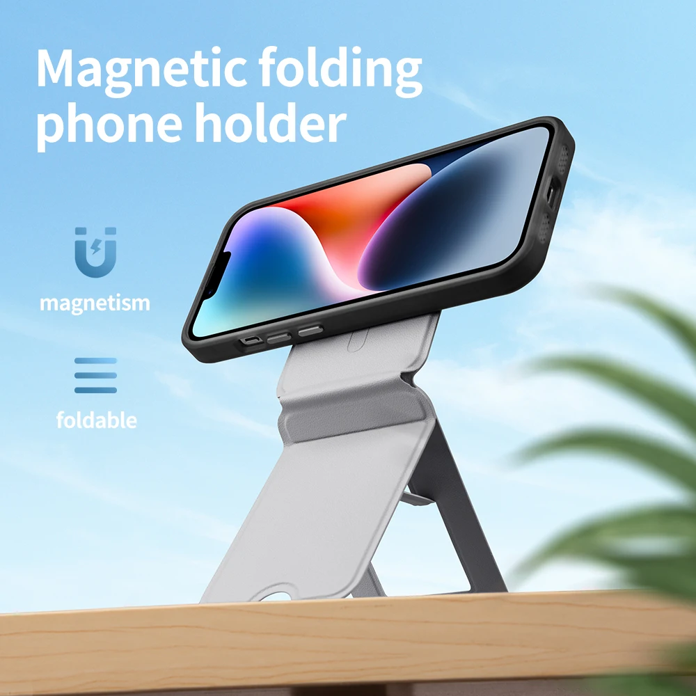 For Iphone 15 14 13 Pro Max Plus Desktop Magnetic Phone Holder multi-functional Bracket Metal Desk Stand Angle Adjustment Holder