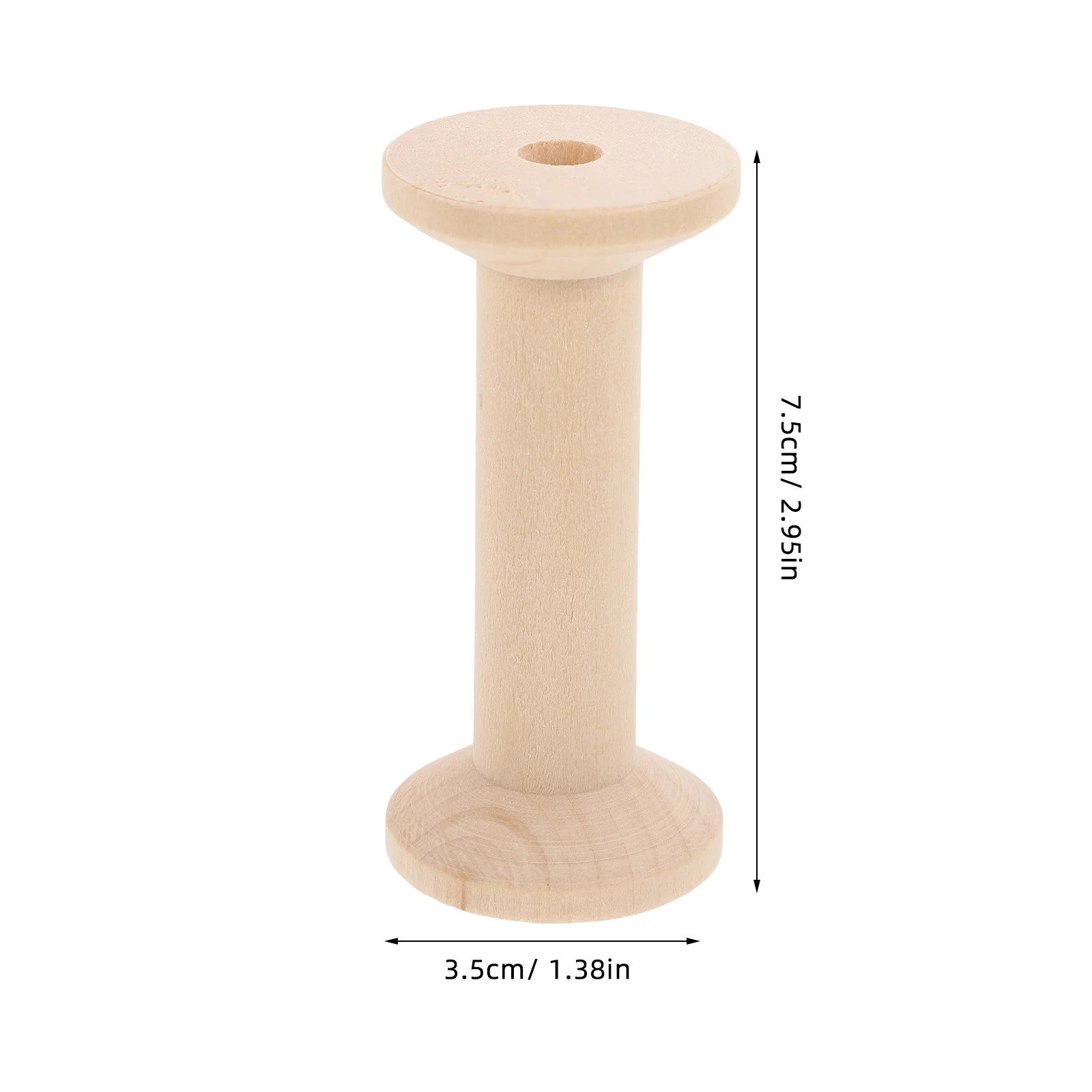 6Pcs Large Unfinished Wooden Spools Sewing Thread Holders Smooth Surface for Craft Ribbon Embroidery Wire Weaving