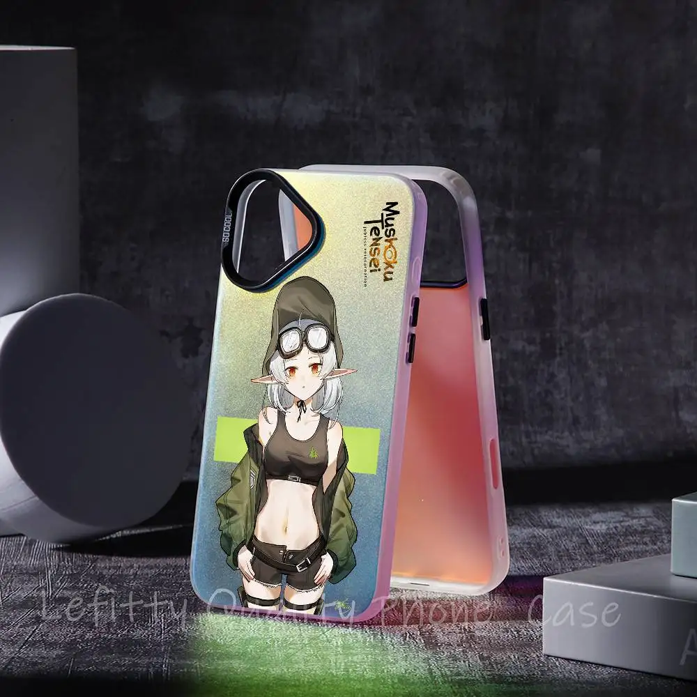 

Mushoku Tensei Phone Case Laser Metallic For iPhone 16 15 14 13 12 11 Pro Max Matte Aurora Multicolor gradient Cover