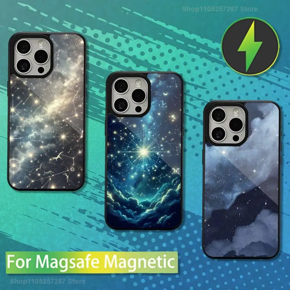 

Starry Sky Art Phone Case For iPhone Mini,13,15,Pro,Max,For Magsafe,17,14,Plus,12,11,16,Magnetic Wireless Charging