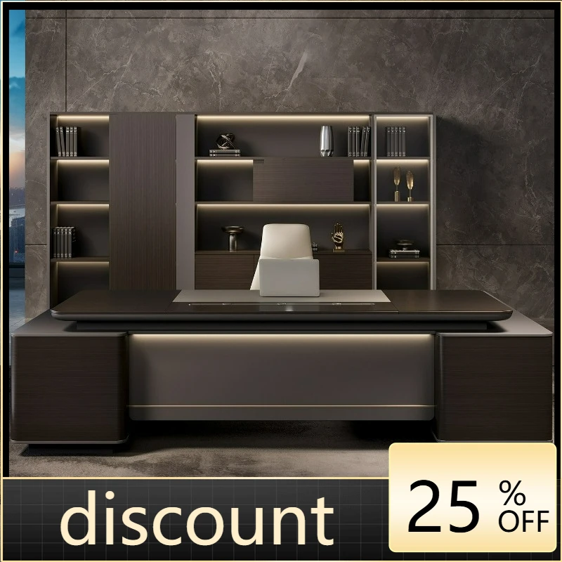 

LTT Simple Modern Light Luxury Atmosphere President's Desk Office Furniture Manager's Desk and Chair Combination