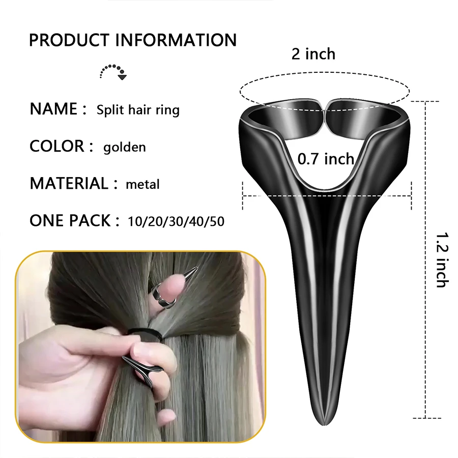 Hair Accessories 10Pcs Retro Gothic Hair Parting Tool For Finger Braiding Hair Rack For Claw Rings Magic Nail Separating Tool