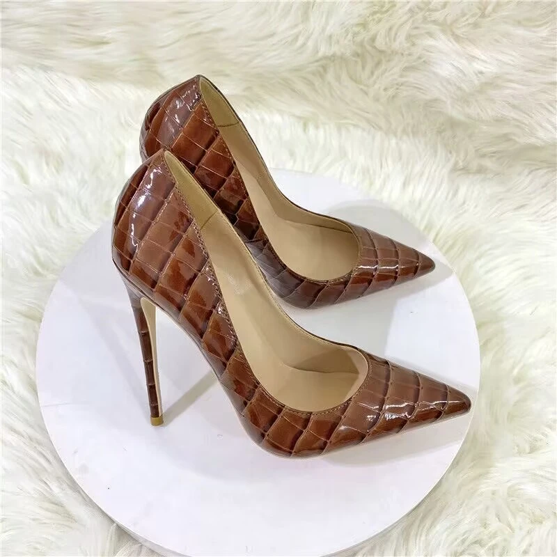 

Women Crocodile Pattern Pointy Toe High Heels Sexy Party Shoes Fashion Designer Stiletto Pumps