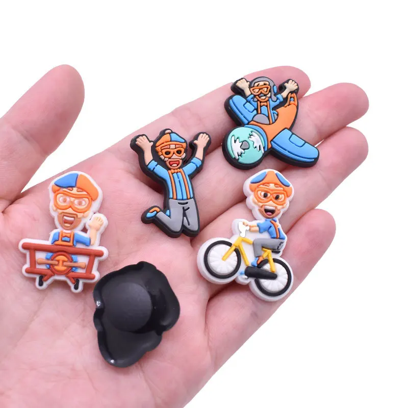 7pcs Cartoon PVC Shoe Charms Accessories Buckle Fit Clog Sandals Wristband Garden Shoe Decoration Kids Party Gifts Wholesale