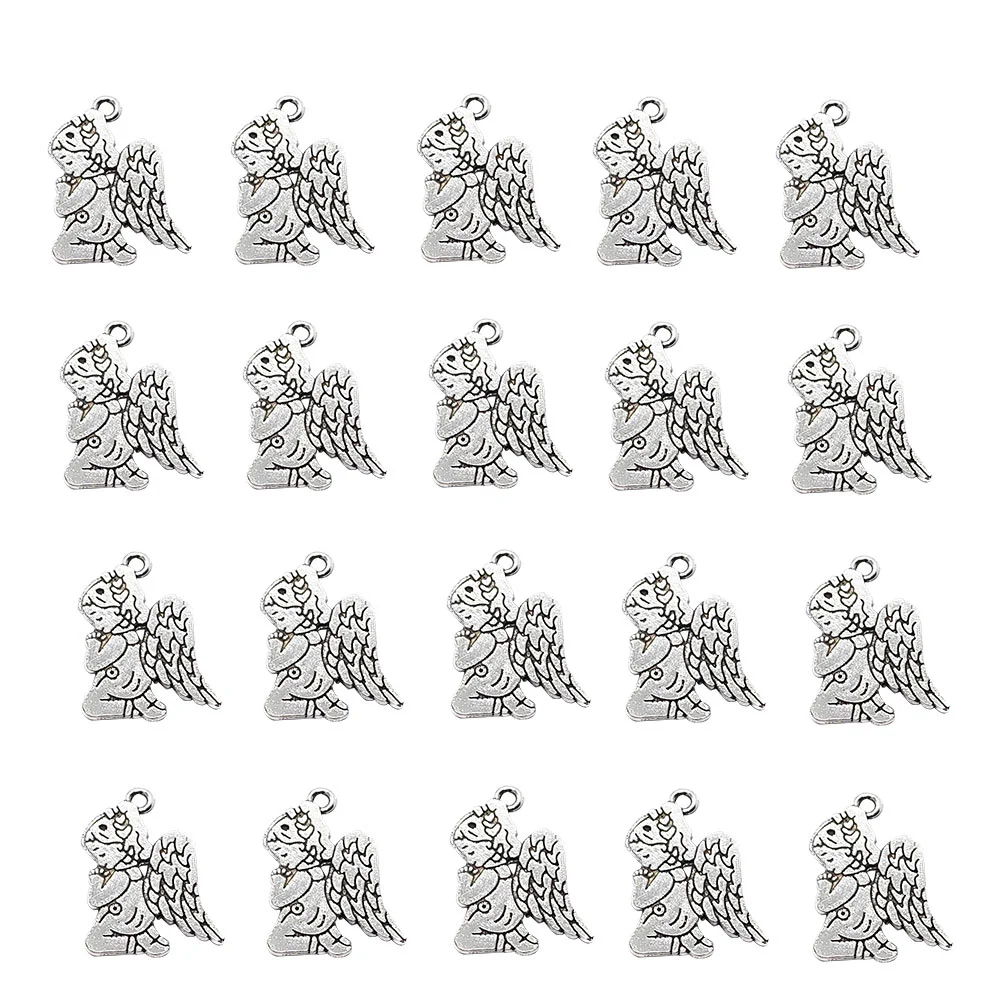 

50 Pcs Angel Pendant Prayer Jewelry Supplies Little Girl Bracelet Guardian Alloy