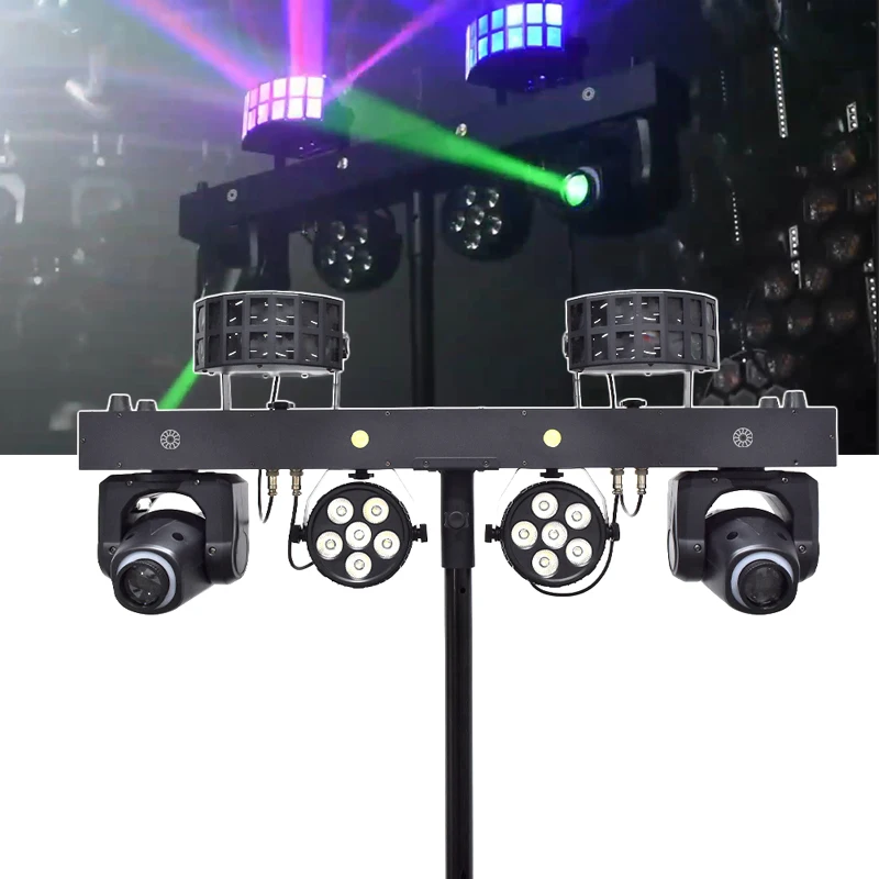 

Professional Portable DJ Equipment Performance Disco Bar Bracket 2pcs 6x5W RGBW 4In1 LED Stage Lighting 300w DMX512 White
