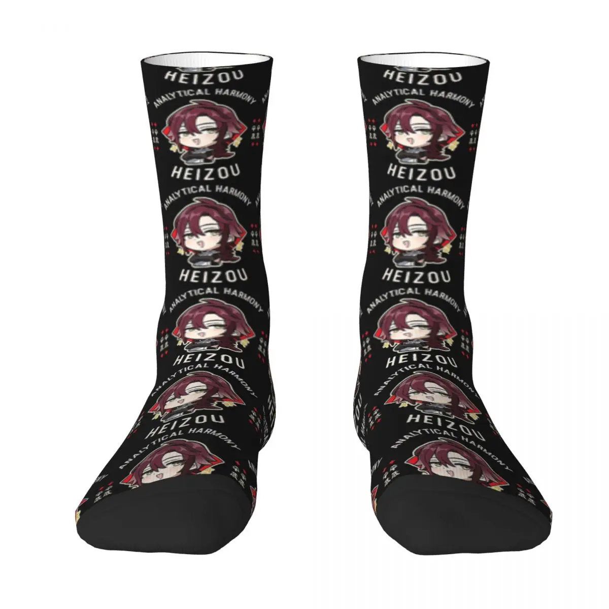 

Heizou Chibi Genshin Impact Chibi Style Men Women Socks Windproof Novelty Spring Summer Autumn Winter Stockings Gift