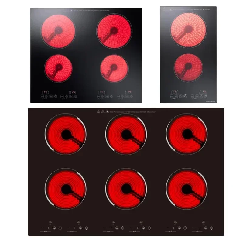 High Power  Electric Cooker Induction Cooker Hob Commercial Four-head Built in Cooking Unit Electric Stove Cooktop.