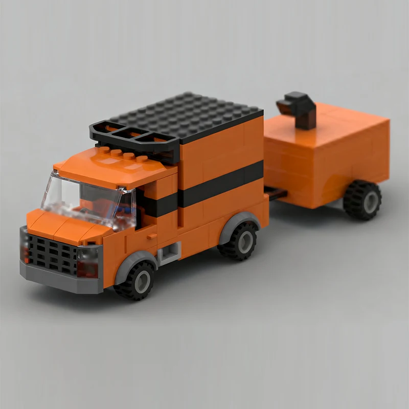 Modèle de voiture de ville MOC, briques de construction, véhicule de Transport en bois, technologie modulaire, cadeaux de vacances pour enfants, jouets à assembler, costume