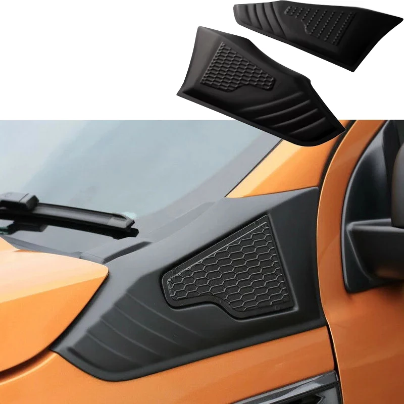 2Pcs Car Side Vent Hood Guard Decoration Trim for Ford Ranger T6 T7 2016 2017 2018 2019 2020