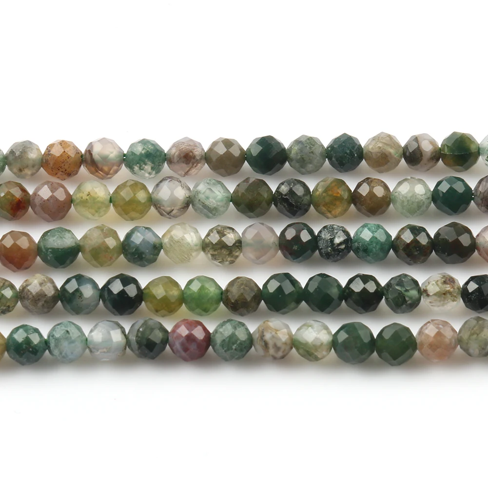 Natuursteen Facet Kleine 2 3 4 mm Taille Kralen Groen Zaad Crustal Quartz Jades Spacer Kralen voor Sieraden Maken DIY Armband