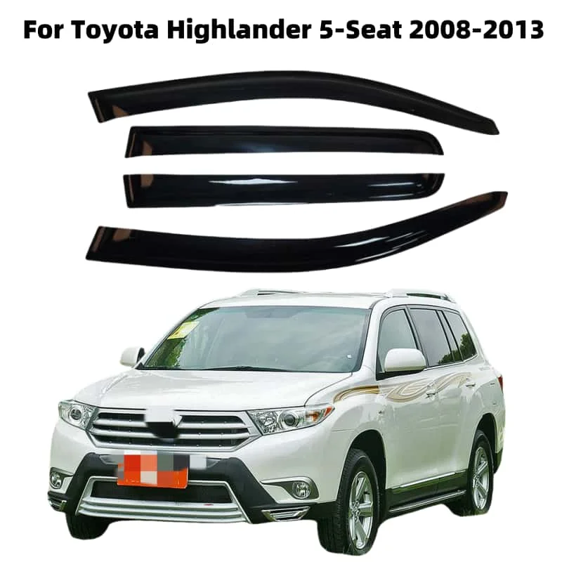 

For Toyota Highlander 5-Seat 2008-2013 Cars Accessories Window Visors Rain Sun Guard Vent Deflector Weathershield Moulding Trim