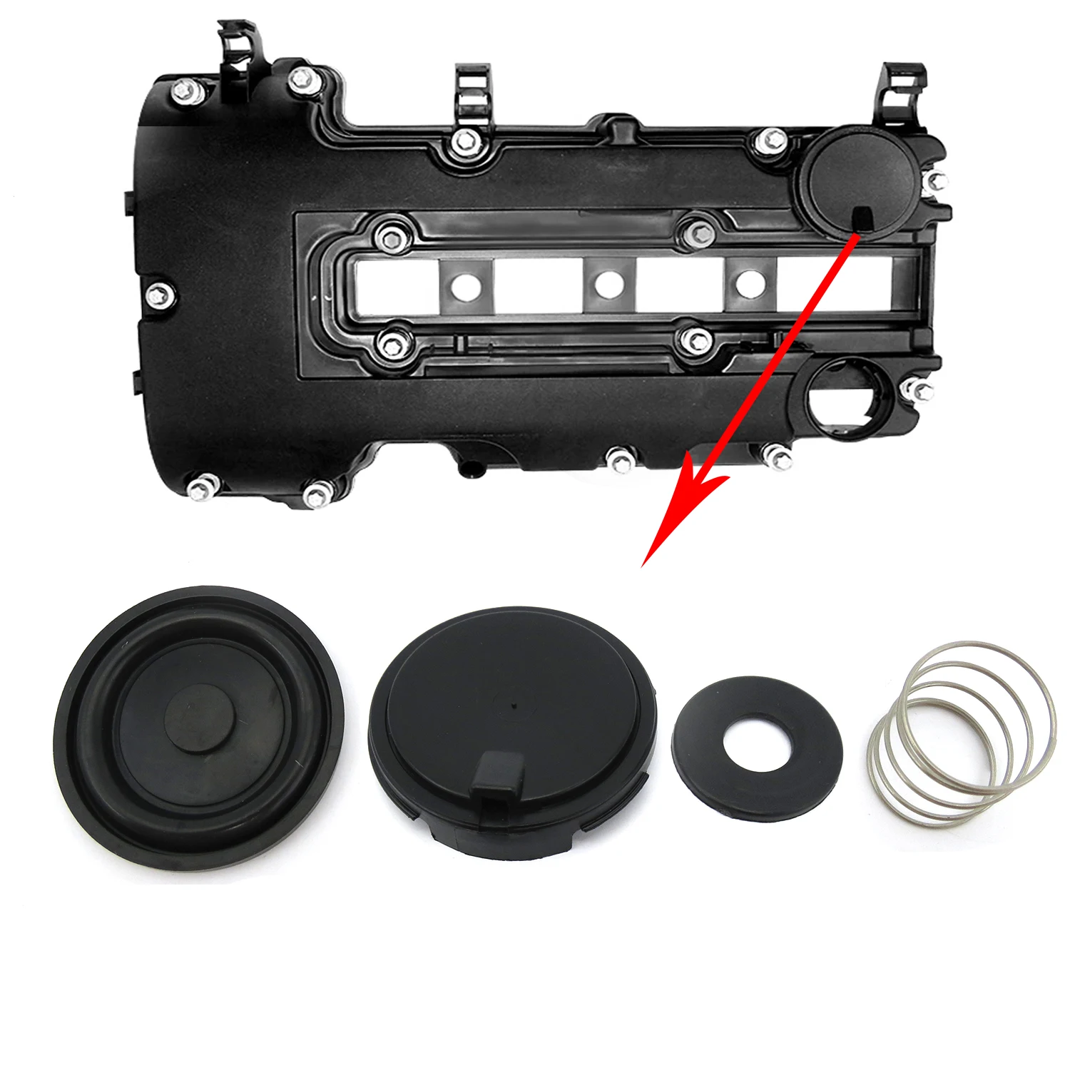 Sello de membrana de aceite de aire de válvula PCV de cabeza de cilindro para Chevrolet Volt Cruze Sonic Tracker Trax Buick Encore Cadillac 1.4L 25198877